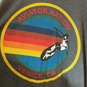 Aviator Nation charcoal gray logo T shirt XL men’s women’s unisex